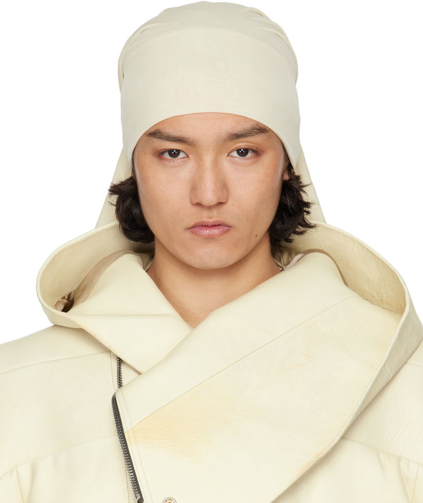 Hattu Rick Owens Rick Owens Hollywood Stretch Cupro Jersey Wig Hat Beige | RR01E5453 BZ