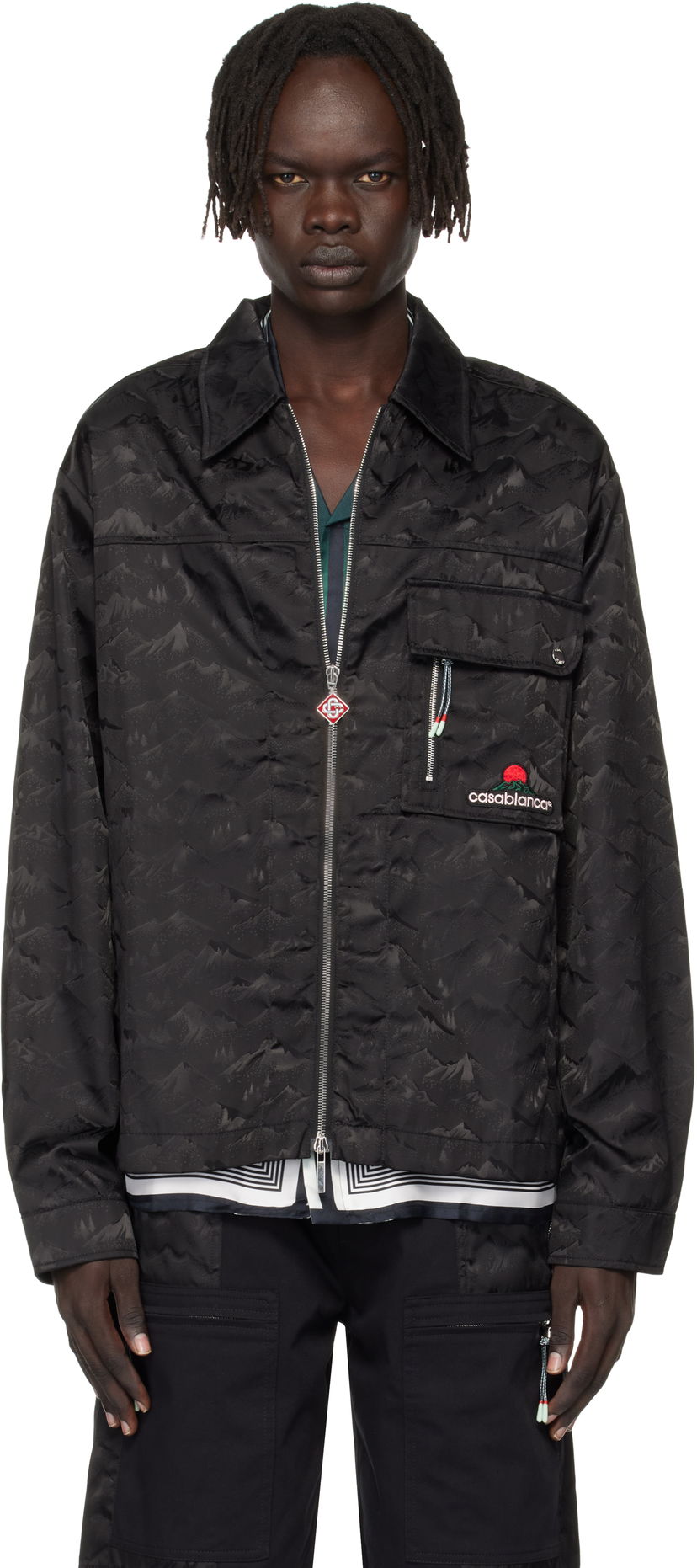 Takki Casablanca Casablanca Mountain Camo Zip Jacket Musta | MPF25-SH-183-01