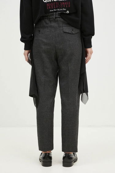 Housut UNDERCOVER High Waist Pants With Attached Skirt Overlay Harmaa | UC2D1505, 2