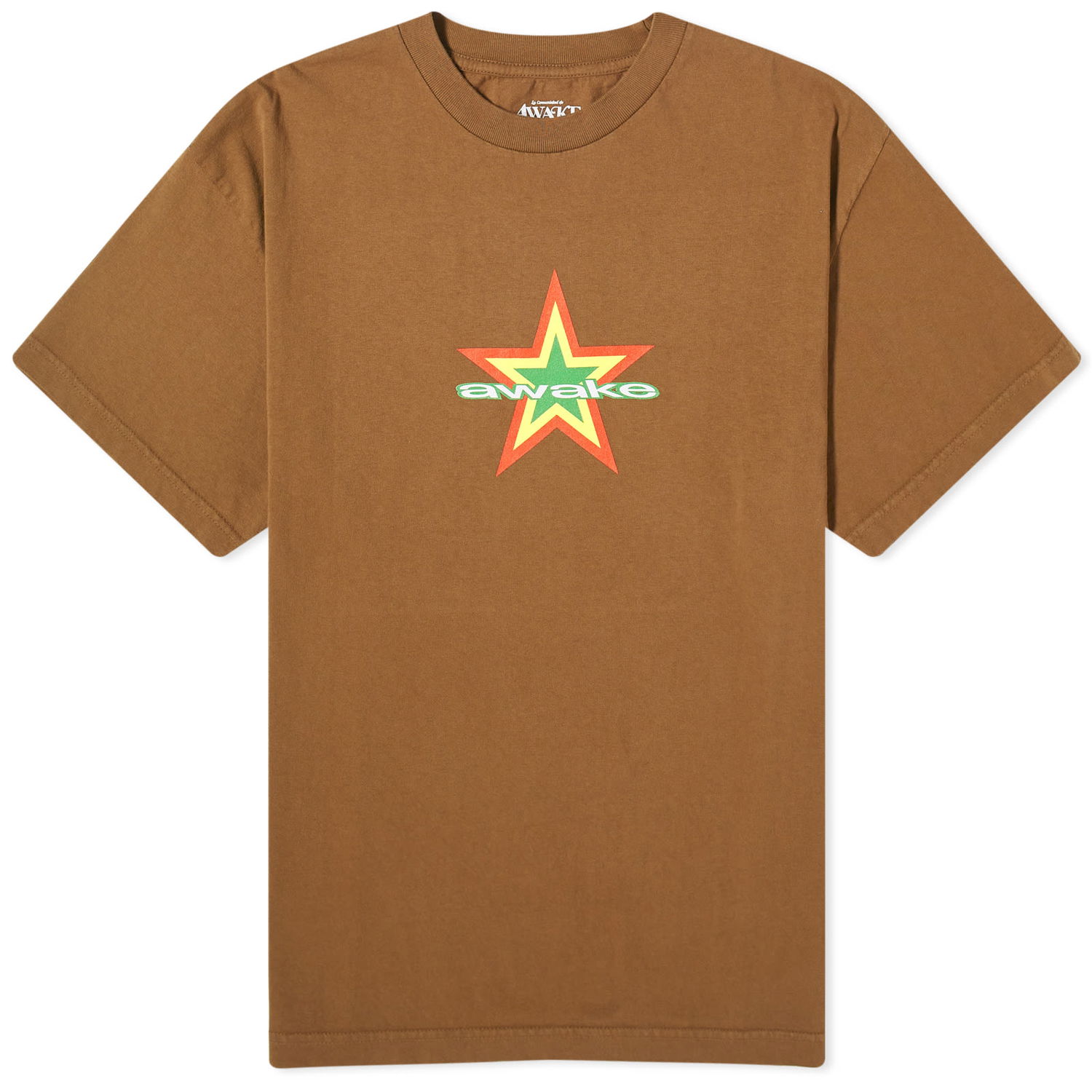 T-paita Awake NY Star Logo T-Shirt Ruskea | AWK-FW23-TS005-CHC, 0