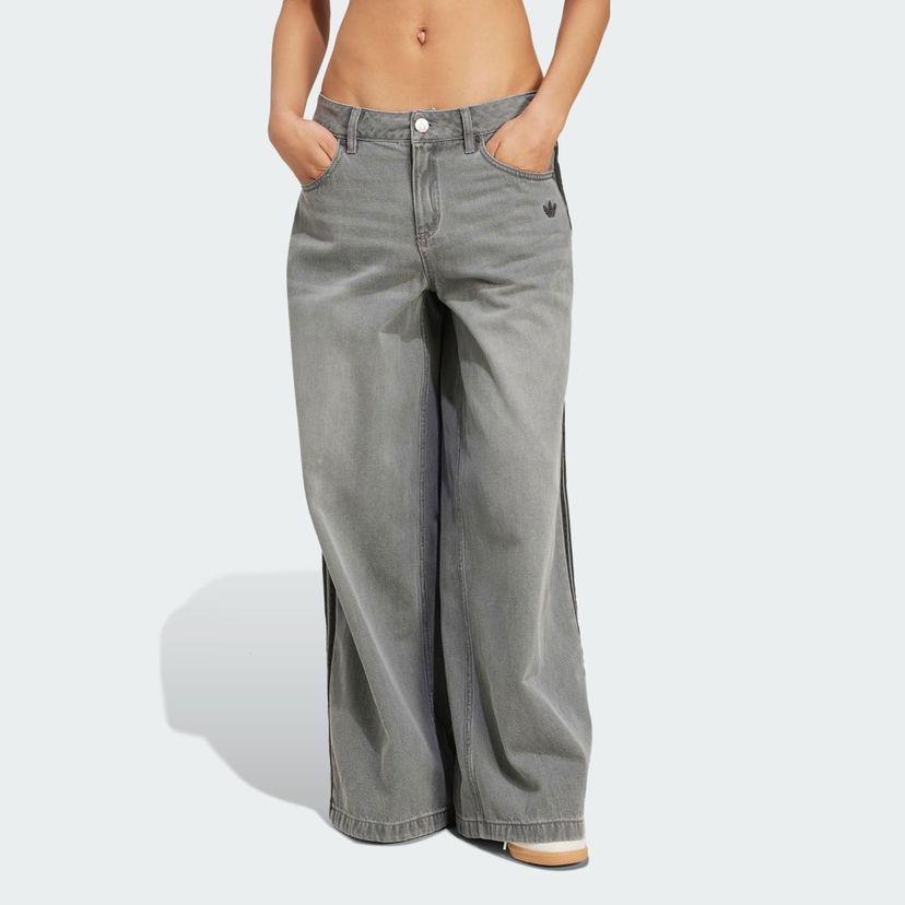 Jeans adidas Performance Adicolor Denim Adilenium Wide-Leg Jeans Harmaa | JV7455