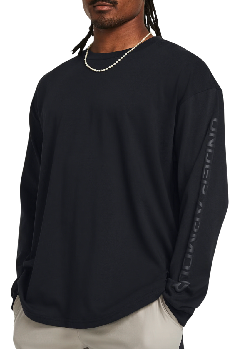 T-paita Under Armour Long Sleeve T-Shirt UA HW TONAL WORDMARK Musta | 1382890-001