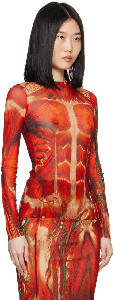 Body Jean Paul Gaultier Jean Paul Gaultier 'The Écorché' Long Sleeve Top Punainen | 24/30-F-TO210-T554-301540, 1