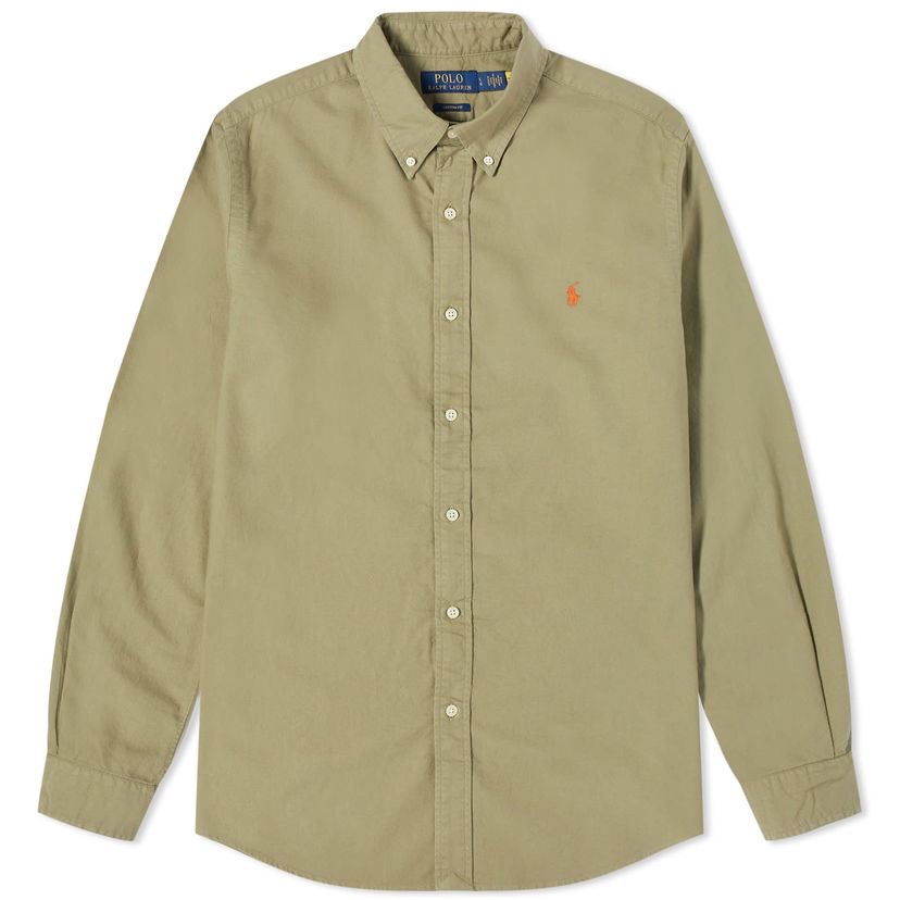 Paita Polo by Ralph Lauren Polo Ralph Lauren Men's Garment Dyed Oxford Shirt Sage Green Beige | 710805564034