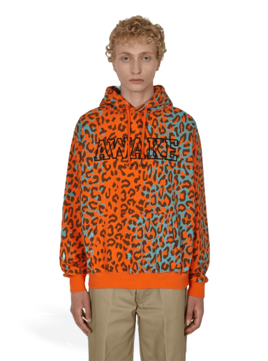 Huppari Awake NY Block Logo Hooded Sweatshirt Oranssi | AWK-SP22-HD001 PRINTEDLEOPARD