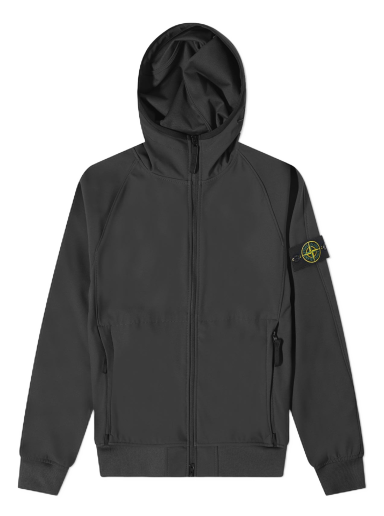 Tuulitakki Stone Island Light Soft Shell-R Hooded Jacket Musta | 781540927-V0029