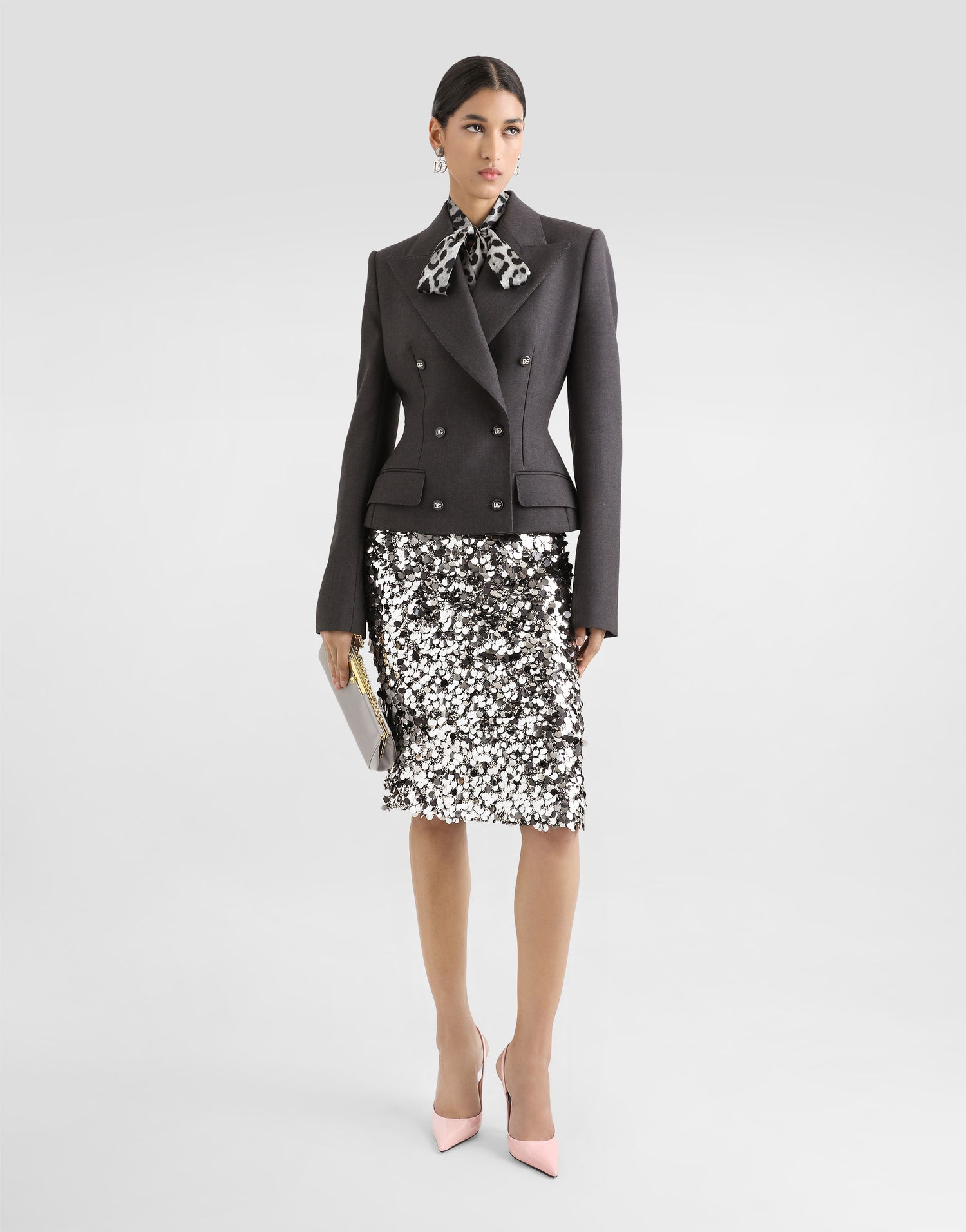 Hame Dolce & Gabbana Sequined Midi Skirt Harmaa | F4C1LTFLSJ8S0998, 1