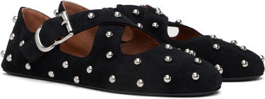 Mekko Alaïa ALAÏA Criss Cross Studded Ballerina Flats Musta | AA3A046CK284, 3