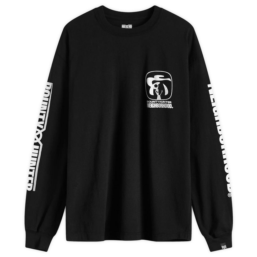 T-paita Neighborhood Neighborhood x Bounty Hunter LS-1 Long Sleeve T-Shirt, Size Large Musta | 251PCBHN-LT02-BLK