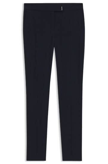 Housut BOSS Slim-Fit Trousers with Slit Hems Tummansininen | 50541990