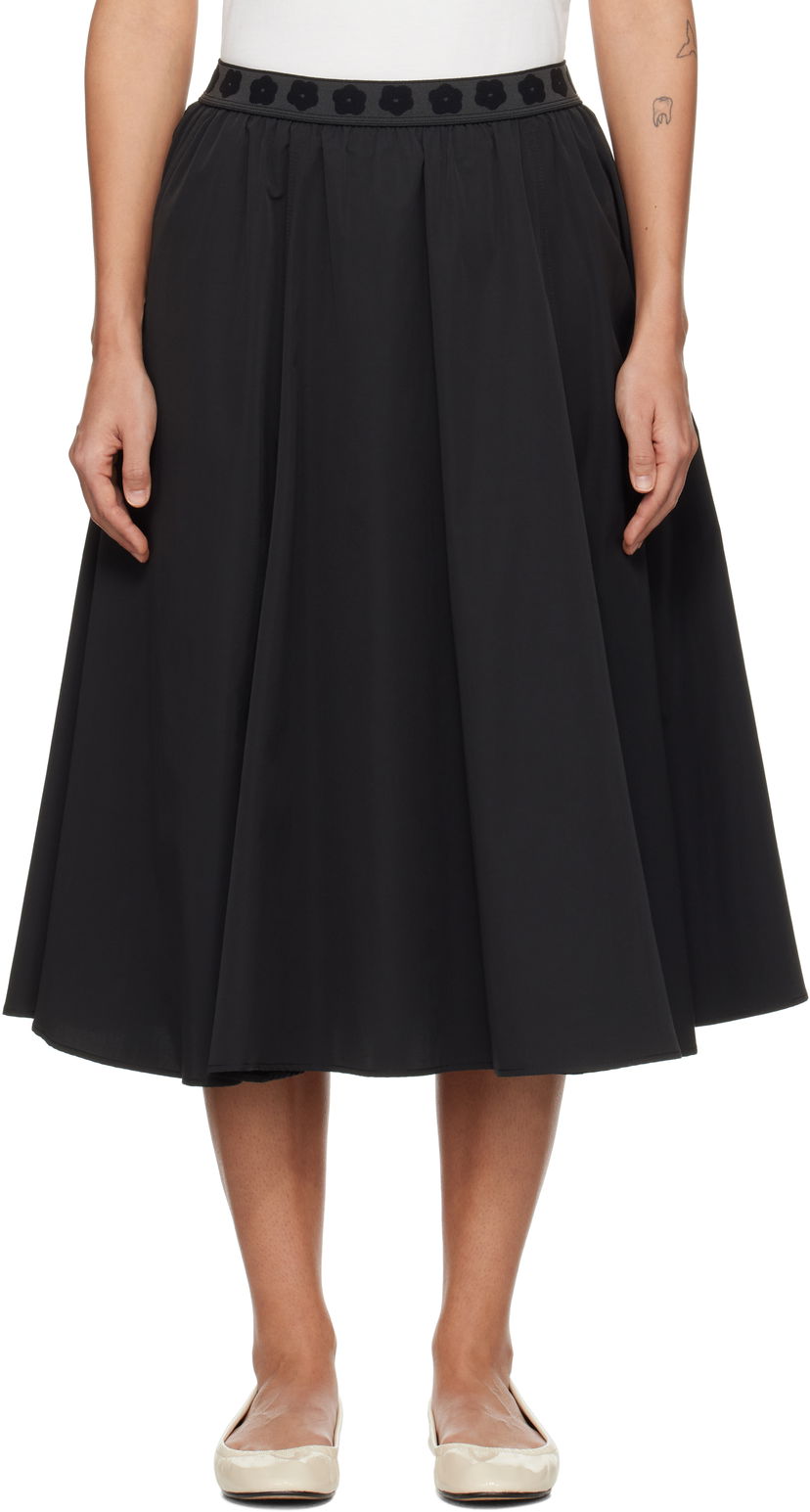 Hame KENZO Midi Skirt with Flower Waistband Musta | FF52JU3109FI