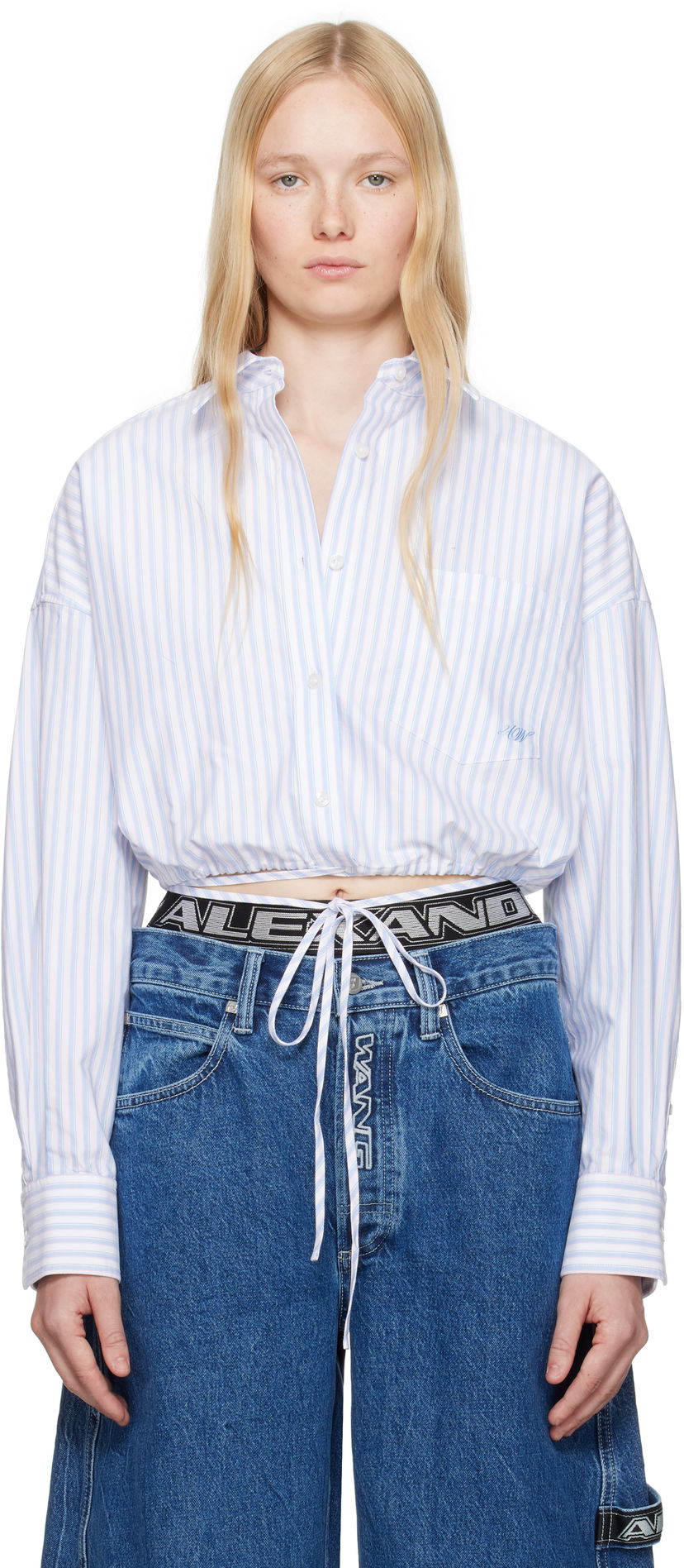 Paita Alexander Wang Alexander Wang.t Oxford Wrap Cropped Shirt Sininen | 4WC2251000