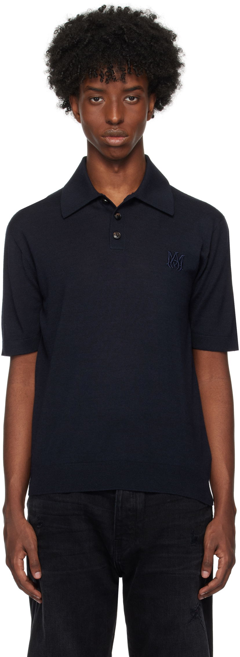 Poolopaita AMIRI Polo Shirt Tummansininen | AMKNPO1028
