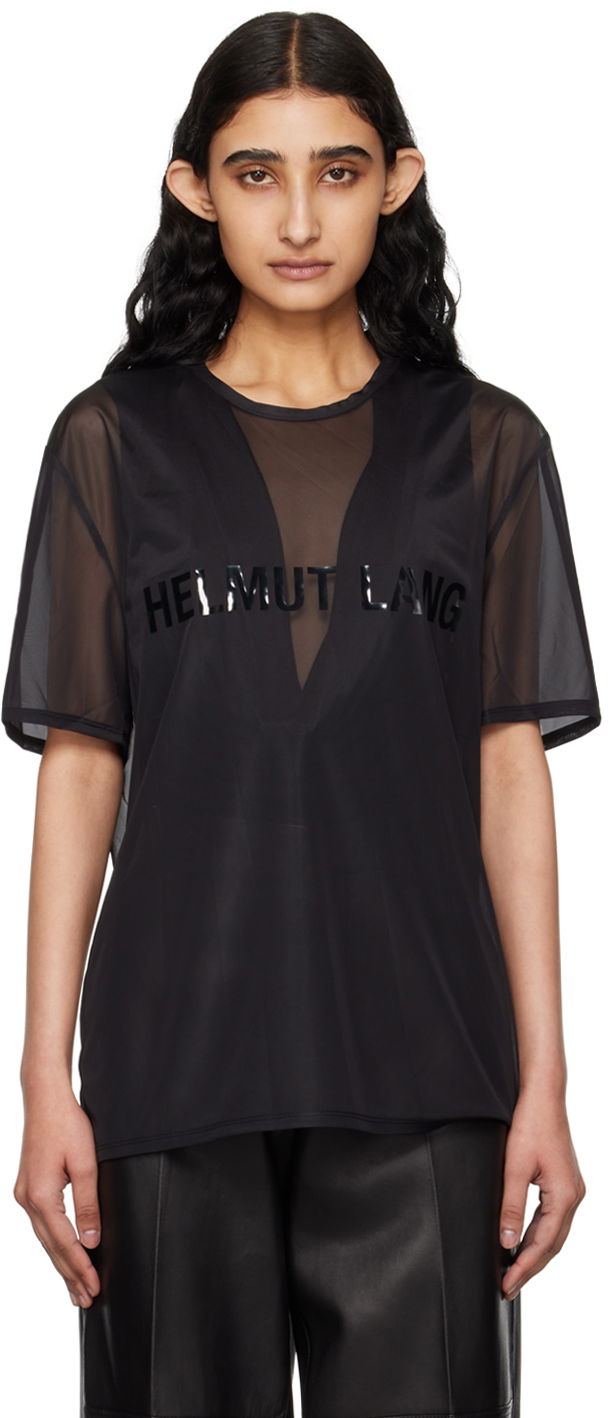 T-paita Helmut Lang Sheer T-Shirt by Musta | O04HM501