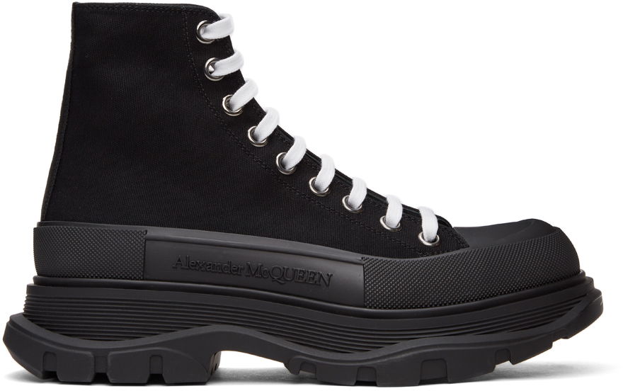 Tennarit ja kengät Alexander McQueen Canvas Tread Slick High Sneakers "Black" Musta | 604254W4L32, 0