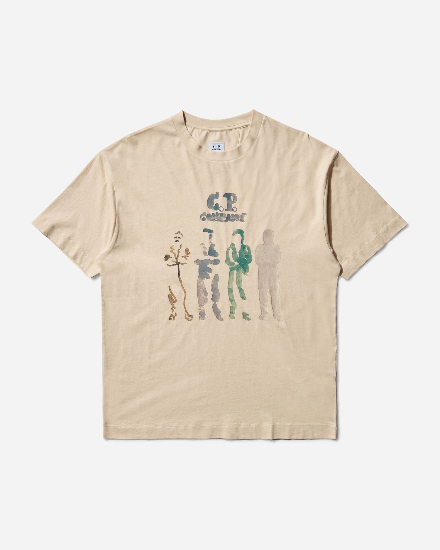 T-paita C.P. Company 30/1 Jersey Graphic T-Shirt Beige | 19CMTS105A-005100W 402, 1