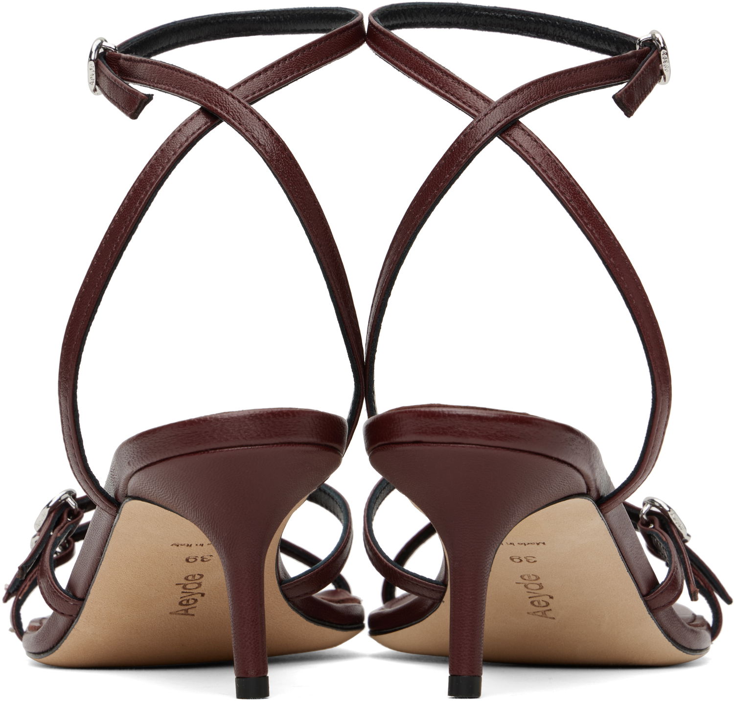 Kengänhoito Aeyde Aeyde Libby Leather Kitten Heel Sandals Burgundia | A11-HS-GAIS55TB172-SS25-955-007, 1