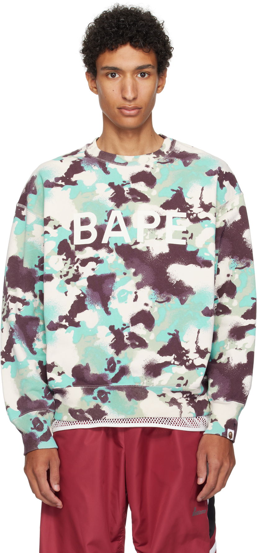 Huppari BAPE A Bathing Ape Map Camo Crewneck Sweatshirt Monivärinen | 001SWL301001M