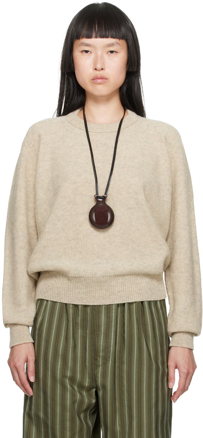 Villapaita LEMAIRE Tilted Sweater Beige | TO1087 LK085