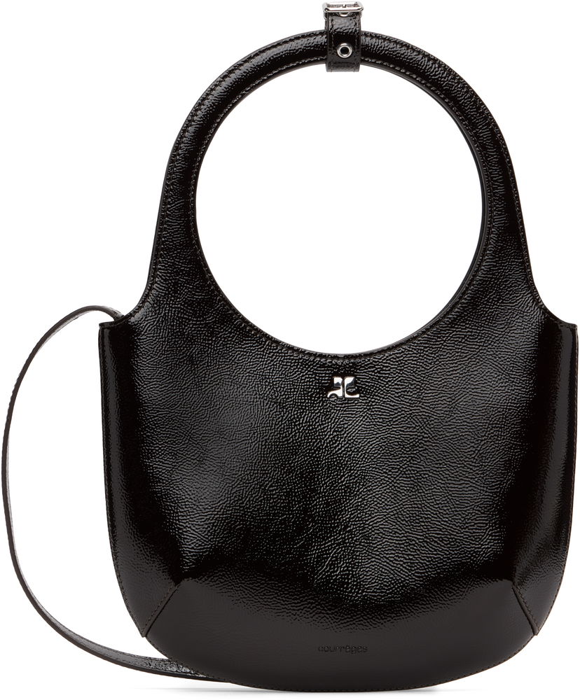 Olkalaukku Courrèges Courrèges Holy Naplack Leather Shoulder Bag Musta | 325GSA102CR0043