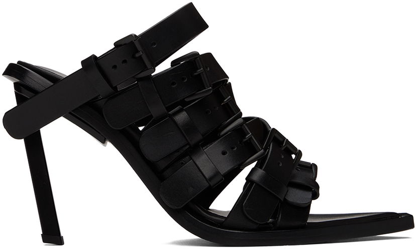 Asusteet Ann Demeulemeester Ann Demeulemeester Nel Heeled Buckle Strap Mules Musta | 2401-W-H10-LT049-099