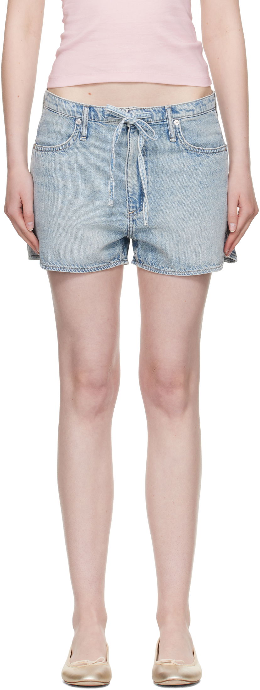 Shortsit rag & bone Rag & Bone Nolan Featherweight Drawstring Denim Shorts Sininen | WDD25P9005UFAS