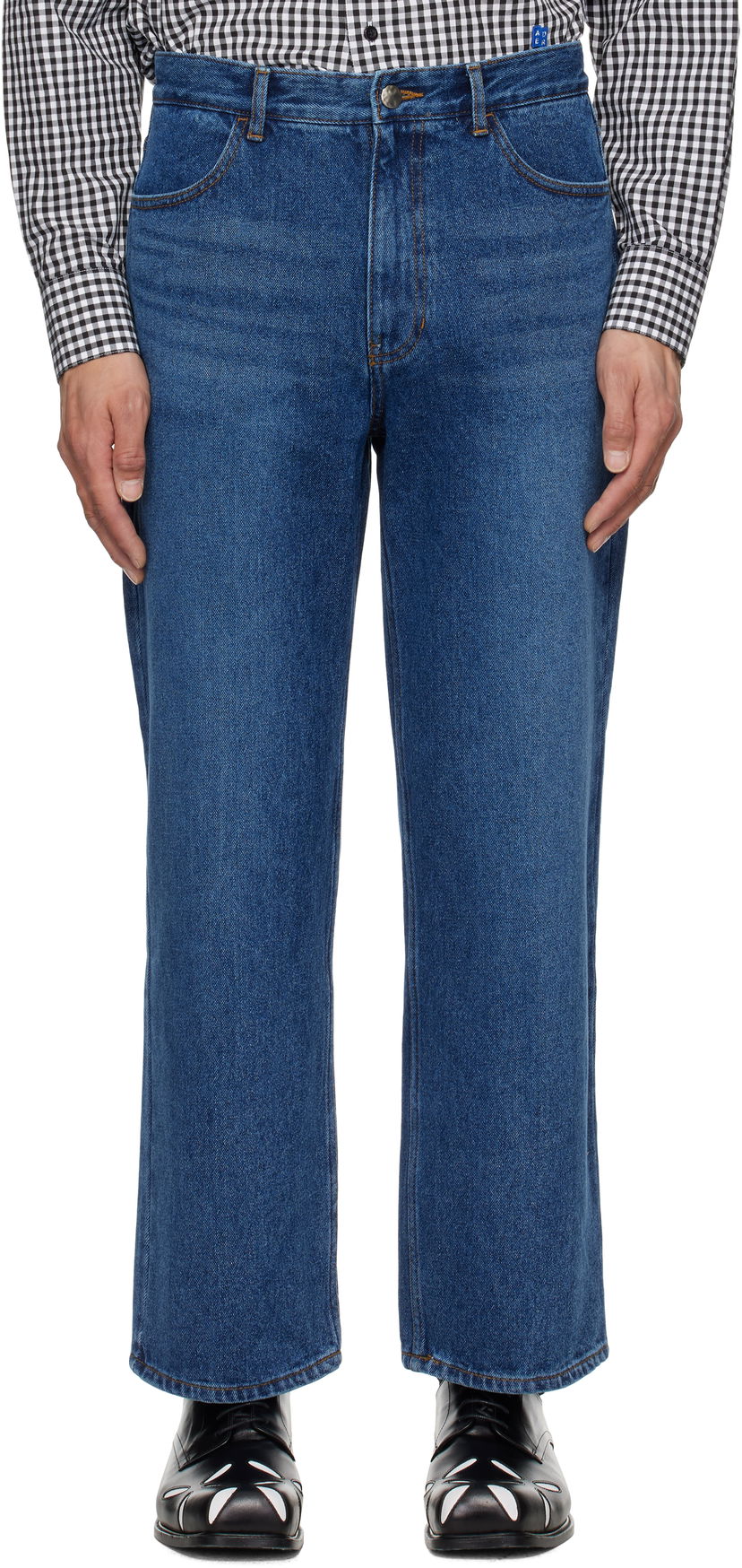 Jeans ADER ERROR ADER error Sig; TRS Tag 01 Wide-Leg Jeans Sininen | BO42FYJE0101BL