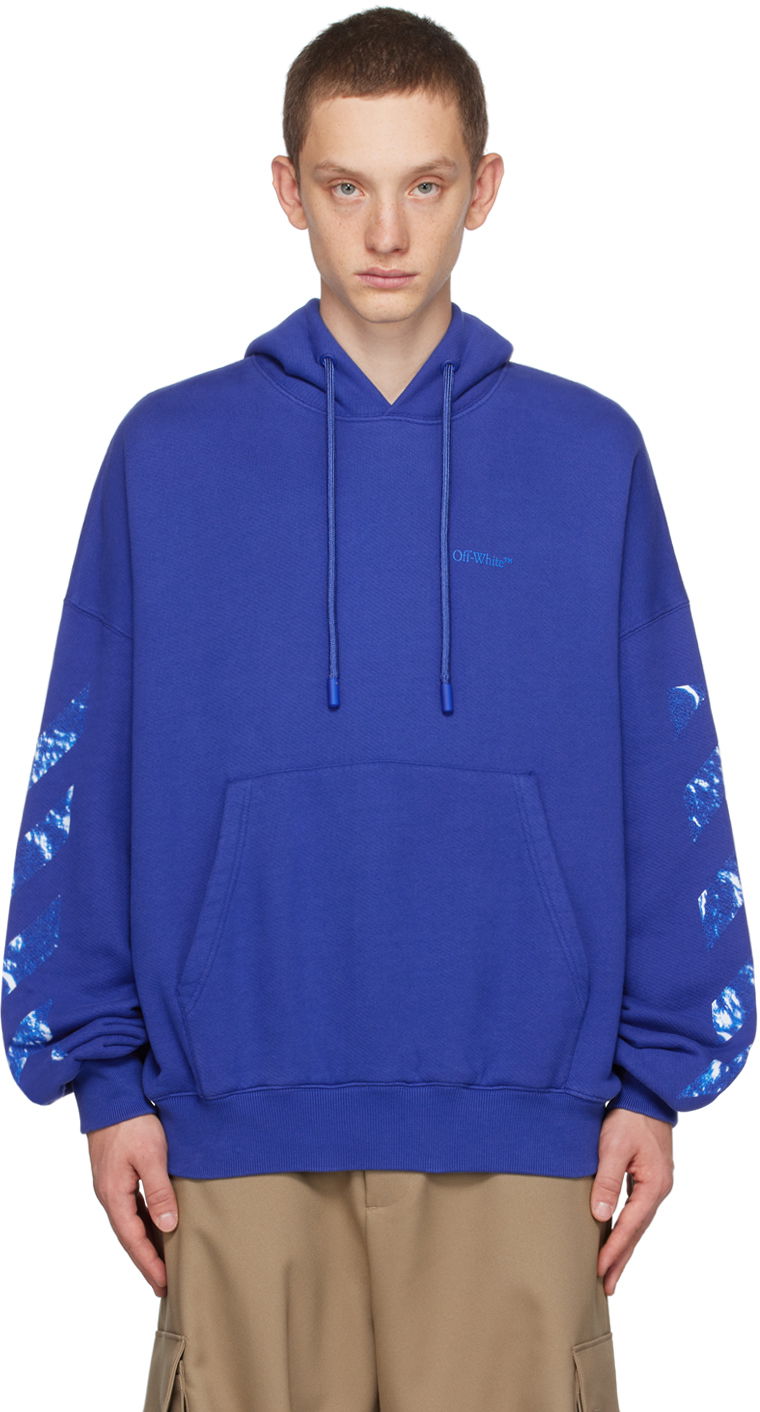 Huppari Off-White Over Hoodie Sininen | OMBB118F23FLE0066969