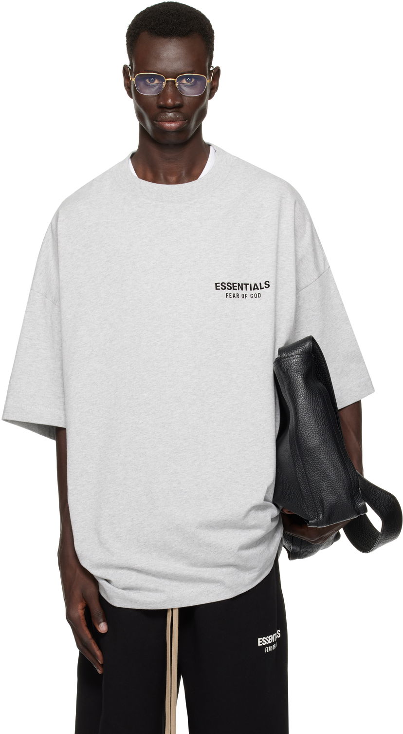 T-paita Fear of God Essentials Jersey Crewneck T-Shirt Harmaa | 125HO244368F