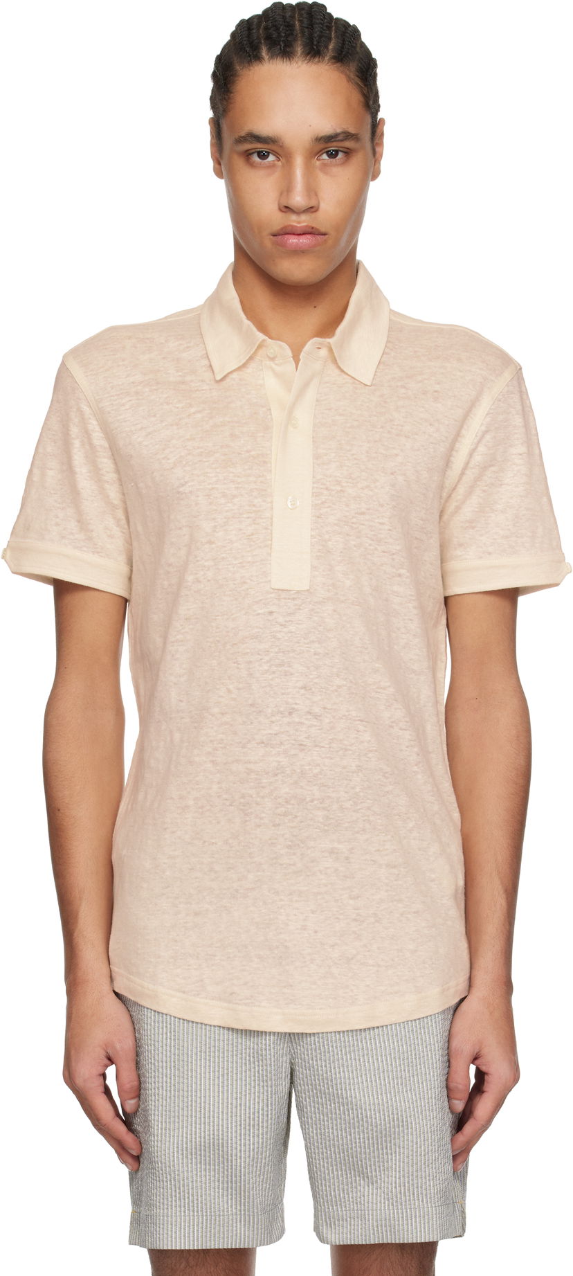 Poolopaita Orlebar Brown Orlebar Brown Sebastian Linen Polo Beige | 280280