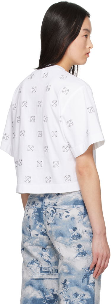Crop top Off-White Off-White Little Arrows Lurex Crop T-Shirt Valkoinen | OWAA090S25JER0040172, 2