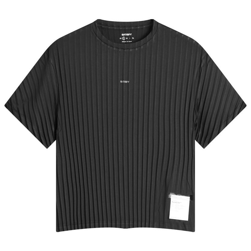T-paita Satisfy Auralite Pleated T-Shirt Musta | 21021-BK-SA