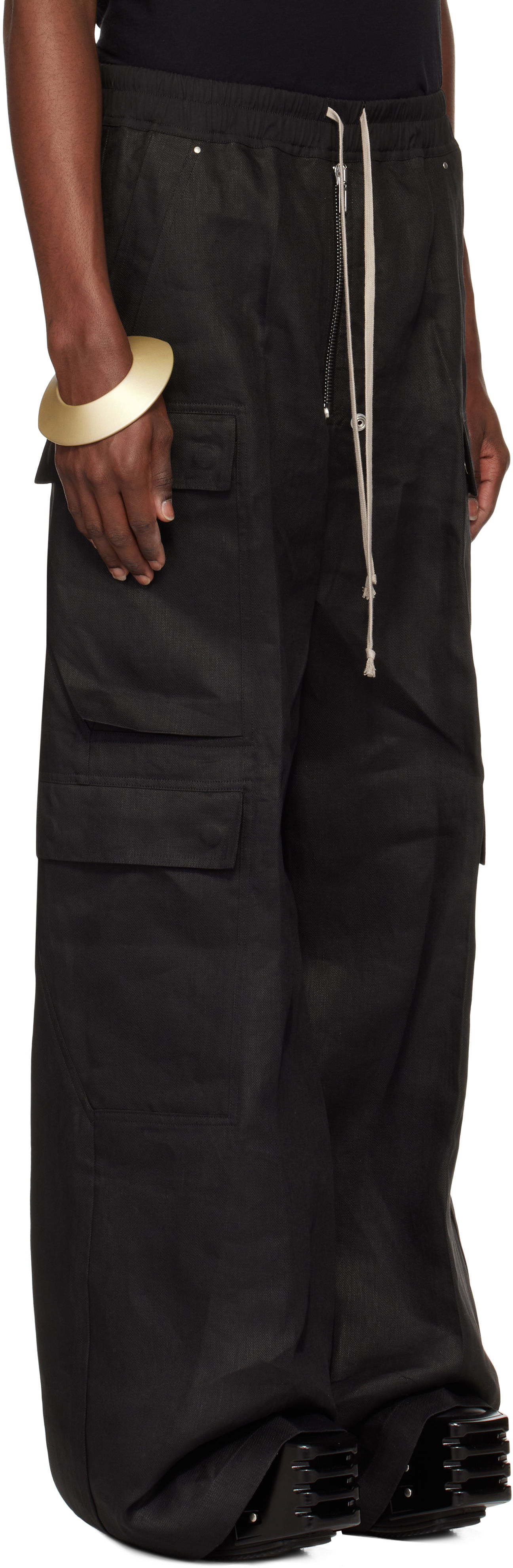 Cargo housut Rick Owens Rick Owens Hollywood Cargobela Cargo Pants Musta | RU01E5339 TWL, 1
