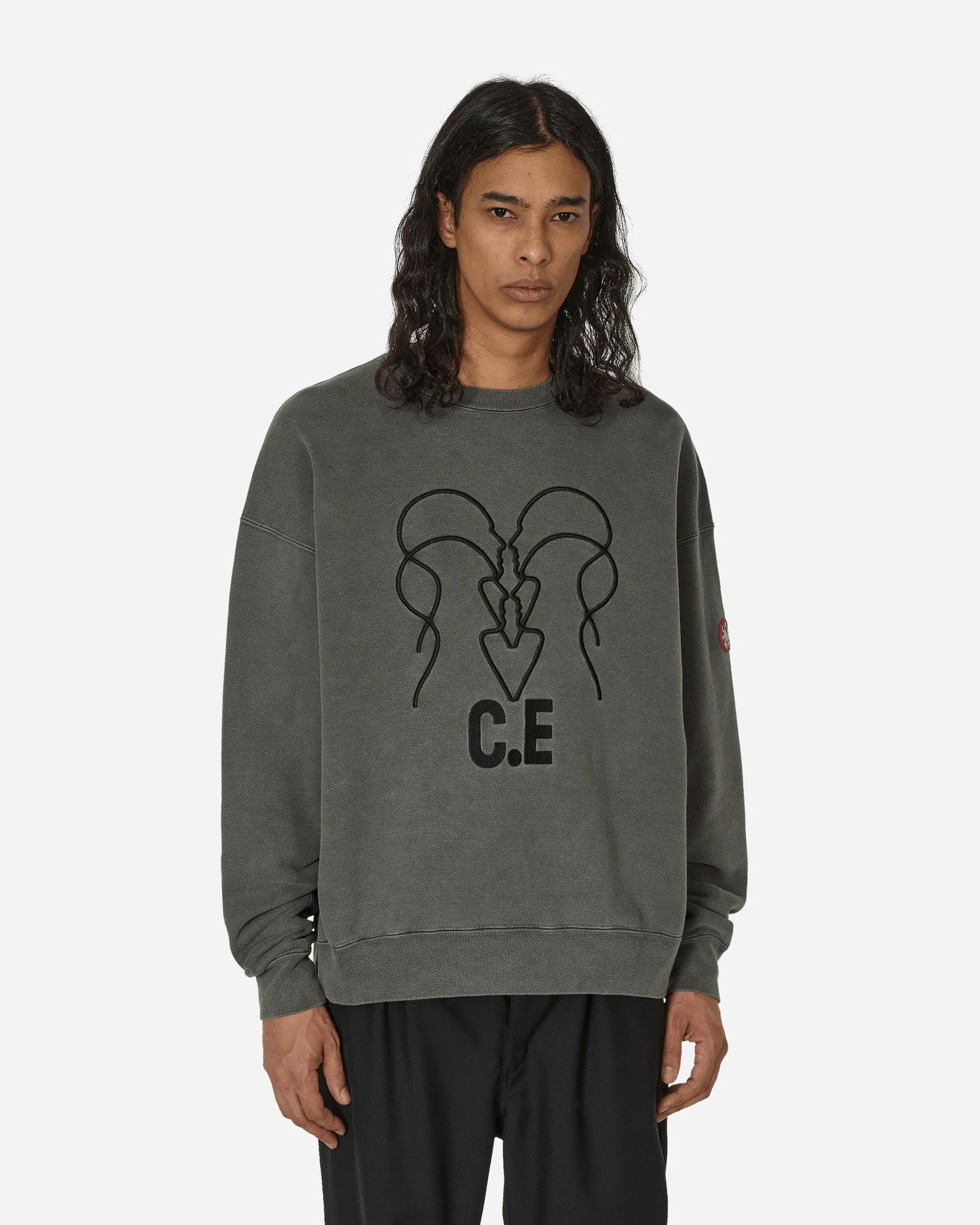 Huppari Cav Empt Overdye Wb Headsx4 C.E Crewneck Sweatshirt Charcoal Harmaa | CES25CS02 CHCL, 0