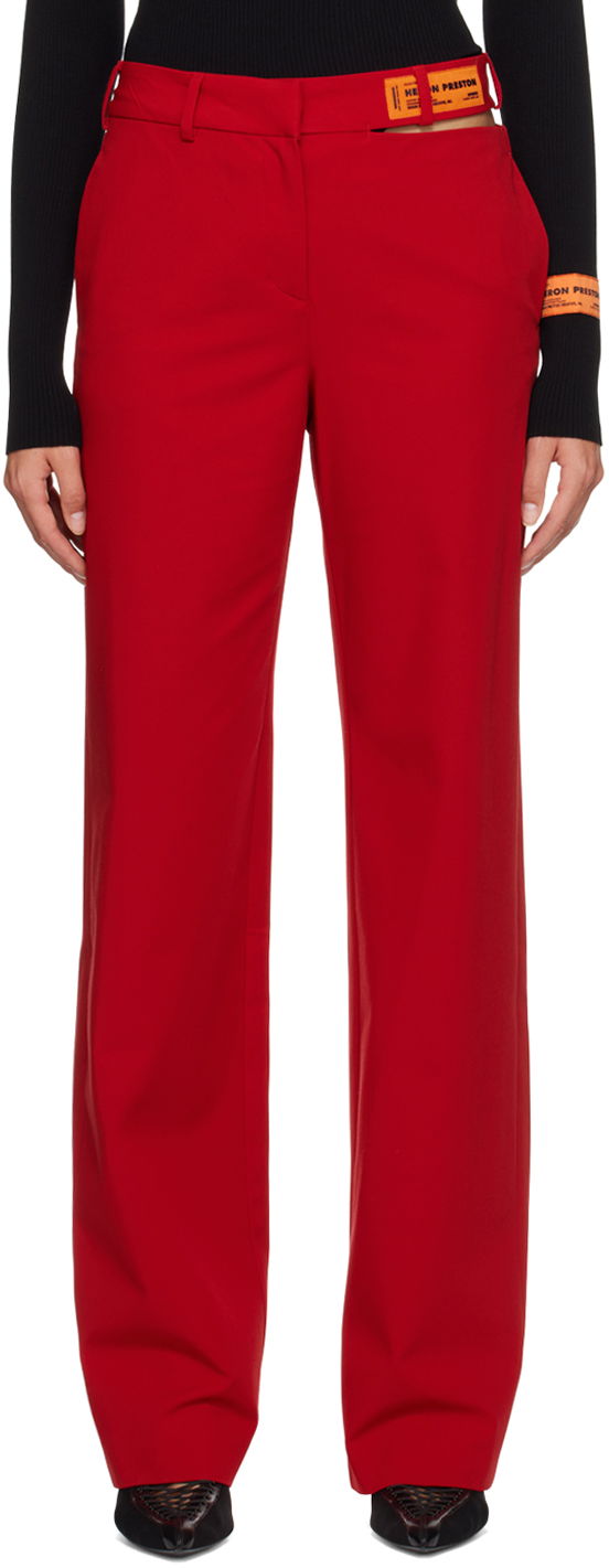 Housut HERON PRESTON Heron Preston Cutout Trousers Punainen | HWCO002S23FAB0012500