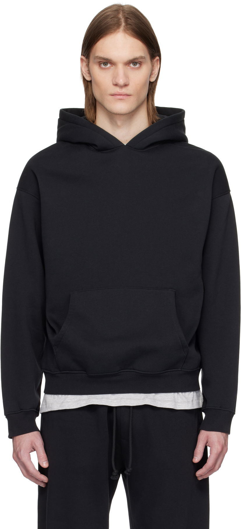 Huppari SKIMS SKIMS Fleece Lounge Relaxed Hoodie Musta | PL-PLO-8461M-WASHED ONYX
