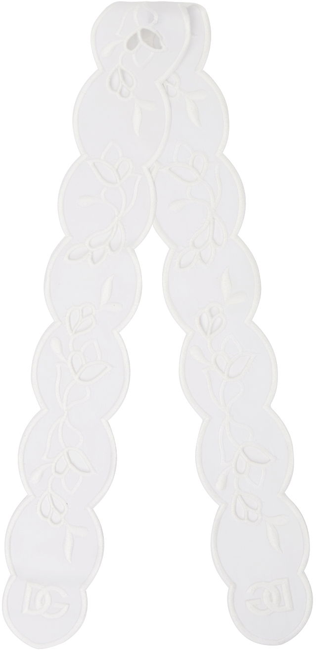 Huivi Dolce & Gabbana Dolce&Gabbana Broderie Anglaise Headscarf Valkoinen | FS215ZGDCL5