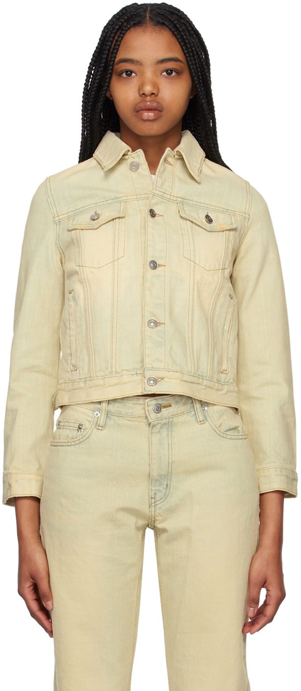 Takki We11done Faded Denim Jacket Keltainen | WD-DJ1-23-371-W-BG
