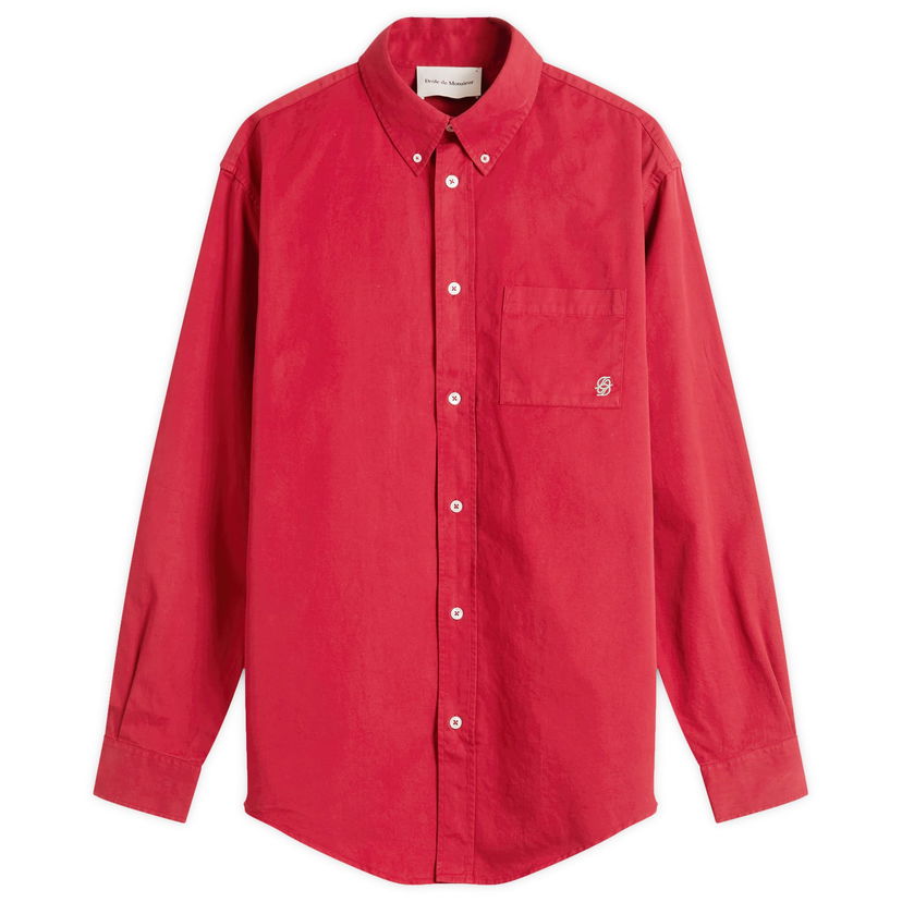 Paita Drôle de Monsieur Mirror Long Sleeve Button-Up Shirt Punainen | I-SH240-CO178-RD
