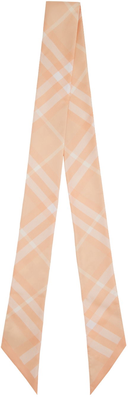 Huivi Burberry Skinny Check Silk Scarf Vaaleanpunainen | 8083299