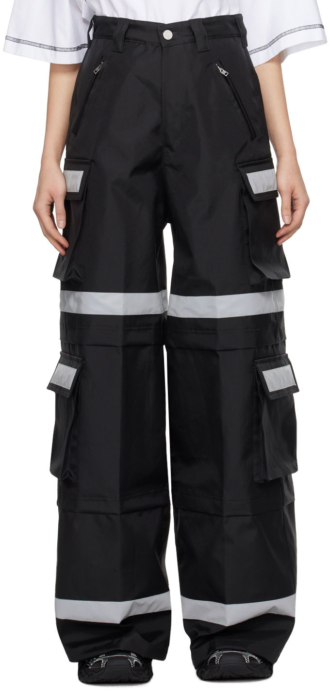 Cargo housut VETEMENTS Reflective Cargo Pants Musta | UE64PA900B