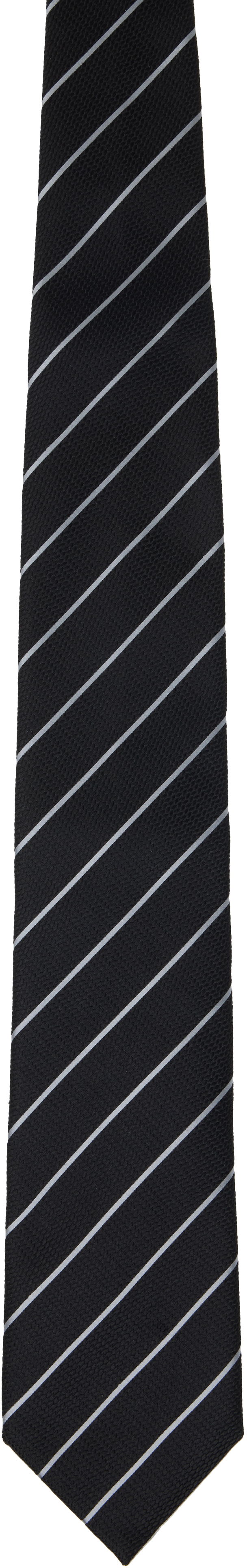 Vyöt Tom Ford Tom Ford Striped Tie Musta | STE001-S0082