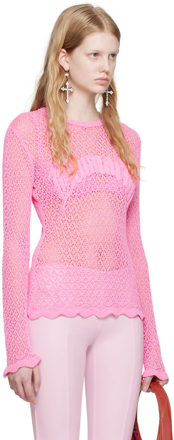 Villapaita Blumarine Pink Scalloped Sweater Vaaleanpunainen | P344M026A, 1