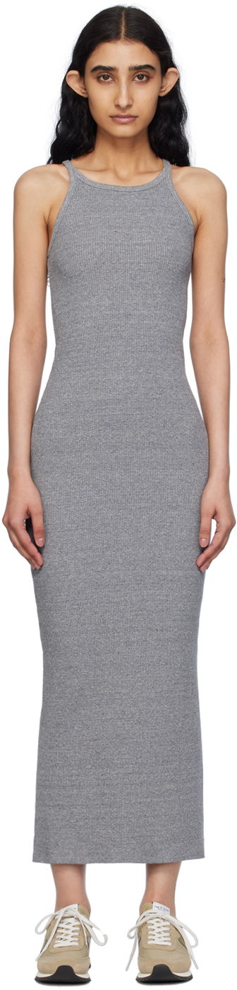 Mekko rag & bone Rag & Bone Essential Ribbed Tank Midi Dress Harmaa | WCC24S3007CA07