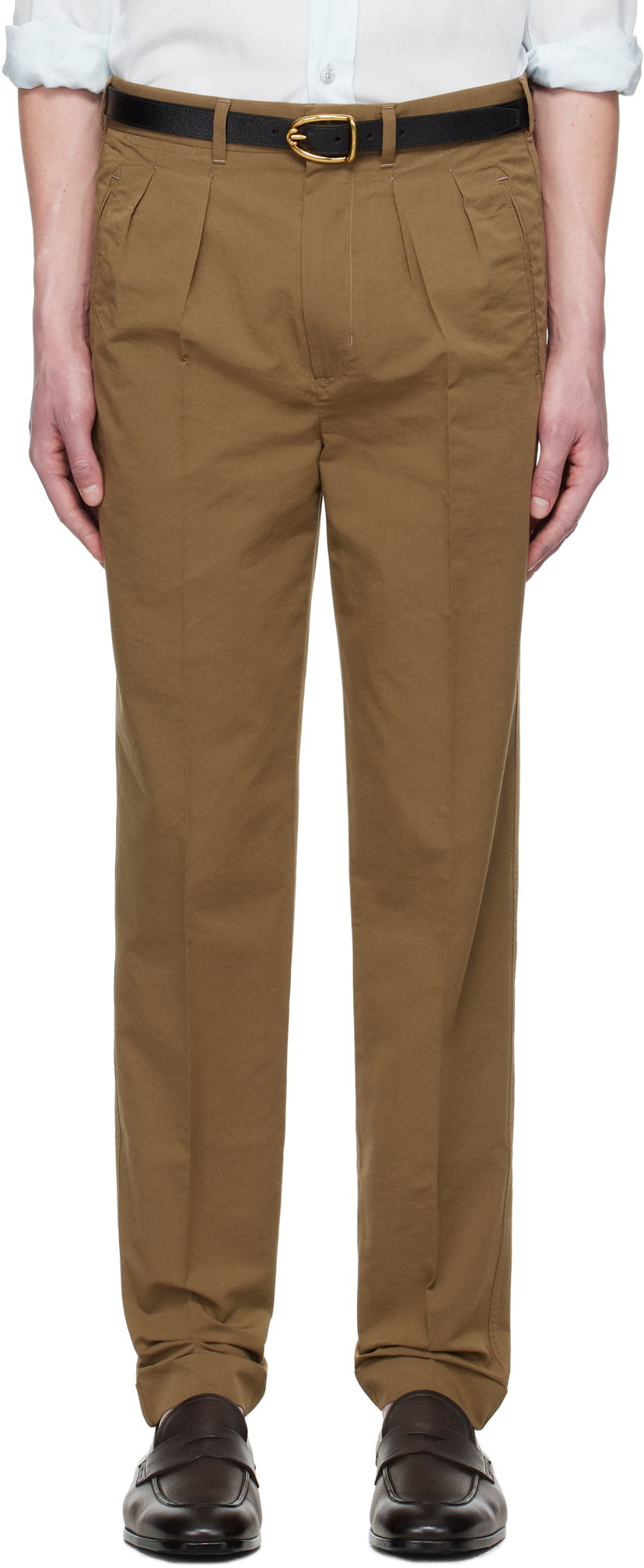 Housut Tom Ford Tom Ford Double Pleat Trousers Ruskea | SHP006-FMC207S25