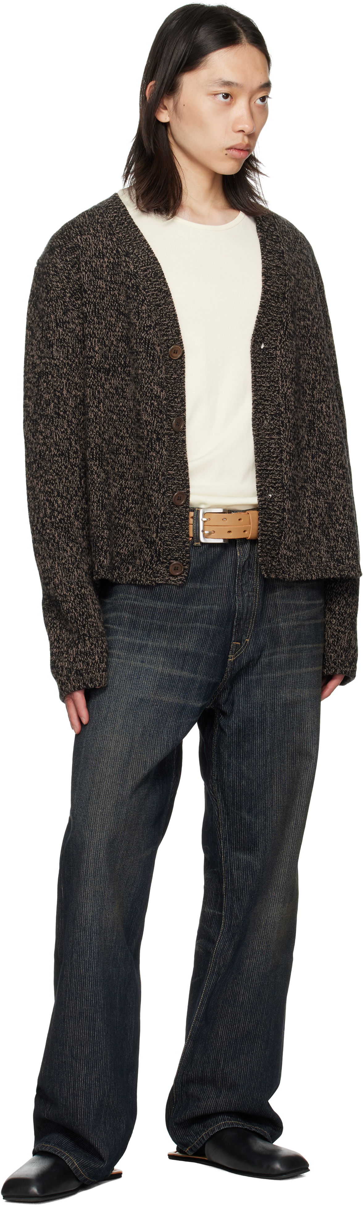 Vyöt OUR LEGACY Leather Split Belt with Double-Prong Buckle Ruskea | A4258SOS, 1