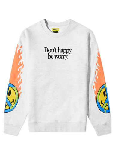 Huppari MARKET Smiley Earth On Fire Crewneck Harmaa | 396000839
