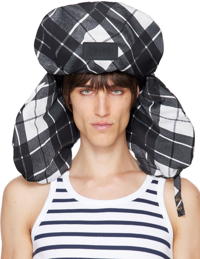 Hattu Jean Paul Gaultier Gaultier Tartan Print Aviator Hat Musta | 24/31-U-CC044P-C563-000201