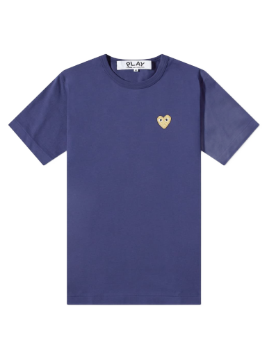 T-paita Comme des Garçons Play Gold Heart Logo Tee Tummansininen | P1T216-2