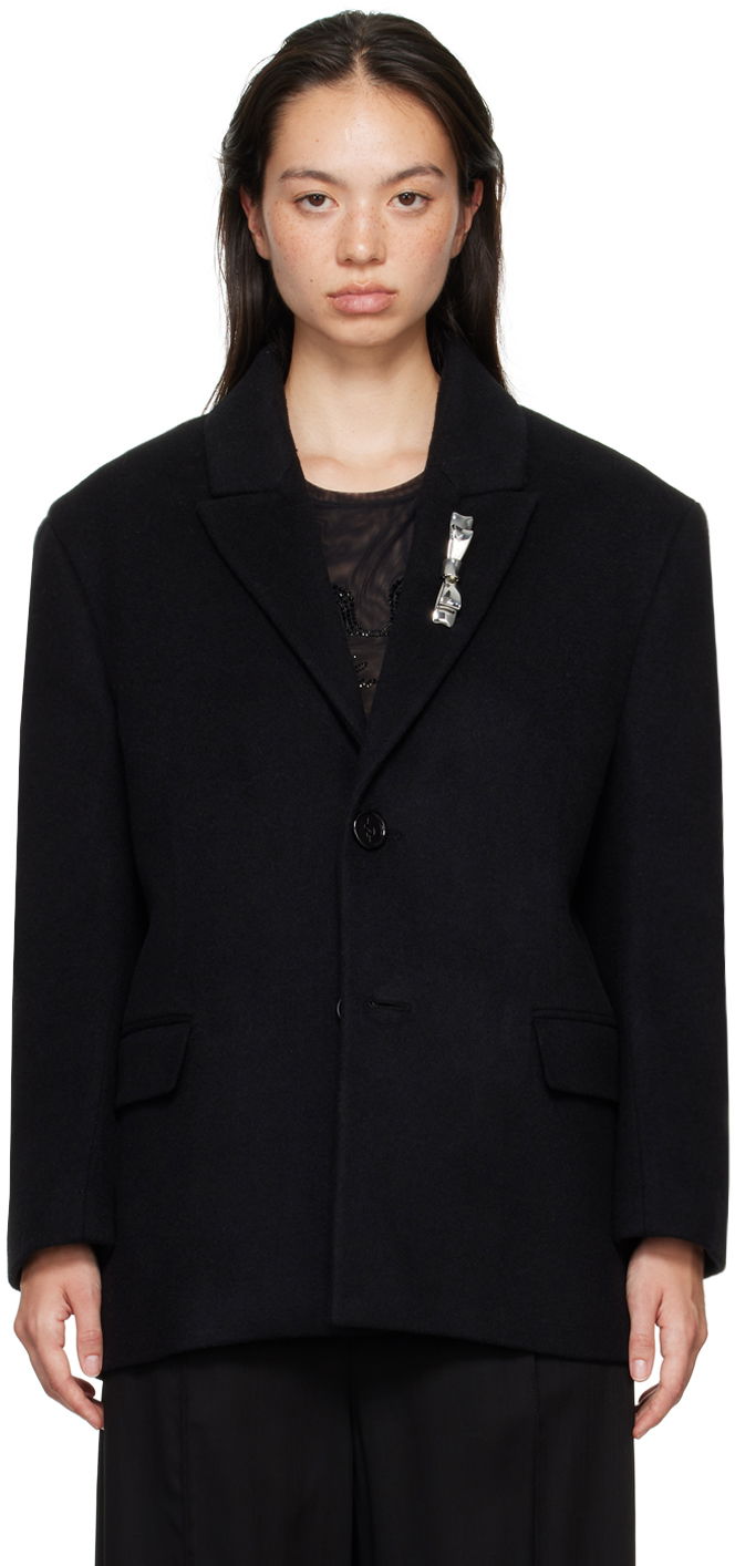Takki Blumarine Blumarine Bijoux Pin Blazer Musta | A422S083A